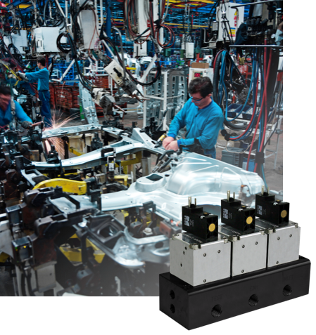 ROSS Controls pneumatic valve manifolds in an automotive assembly line